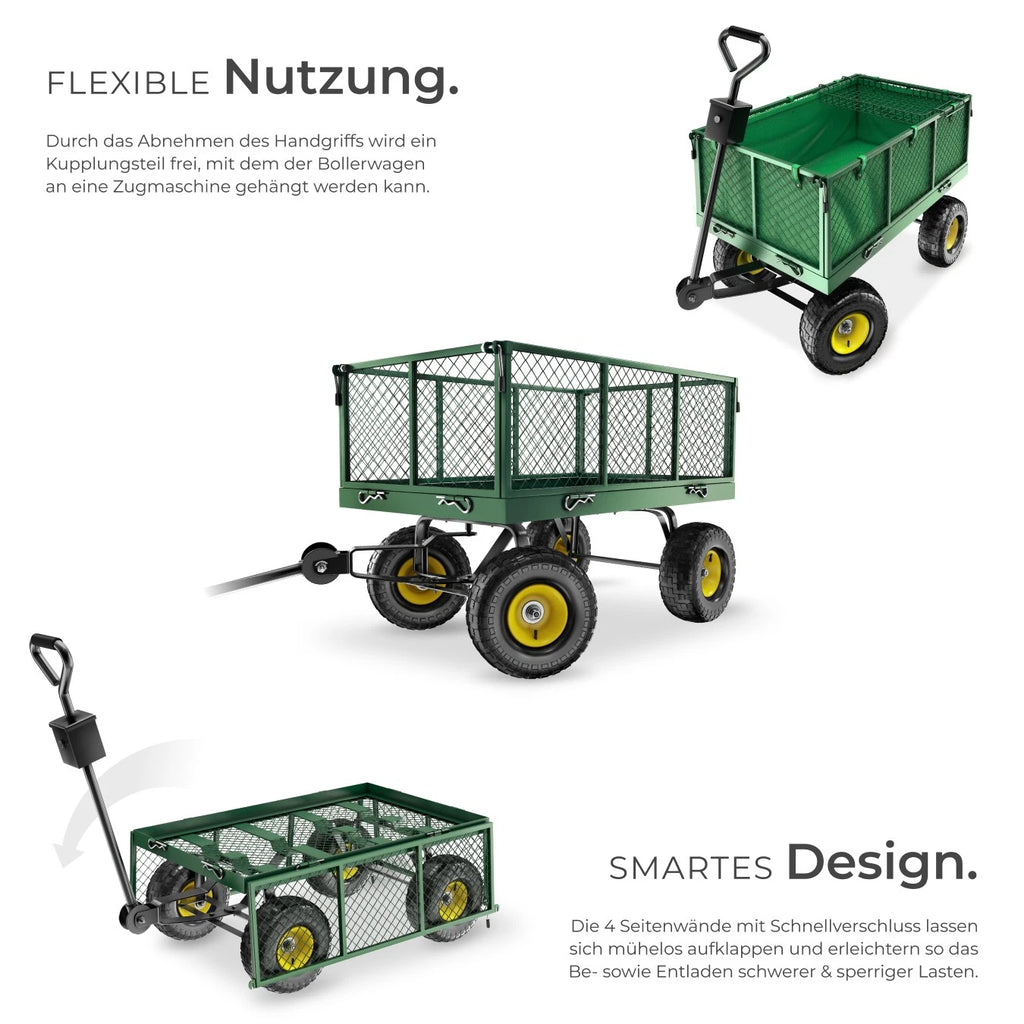 Bollerwagen XXL Handwagen 550 kg – Garten-  Transportwagen mit Luftreifen